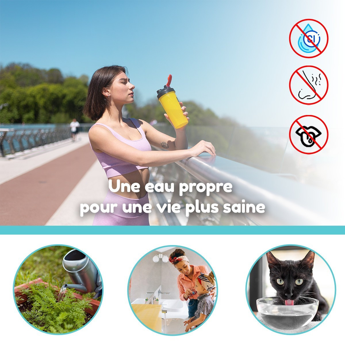 Station de Traitement d'Eau UV 10 pouces triple filtration Domestique Premium Desineo pour maison appartement