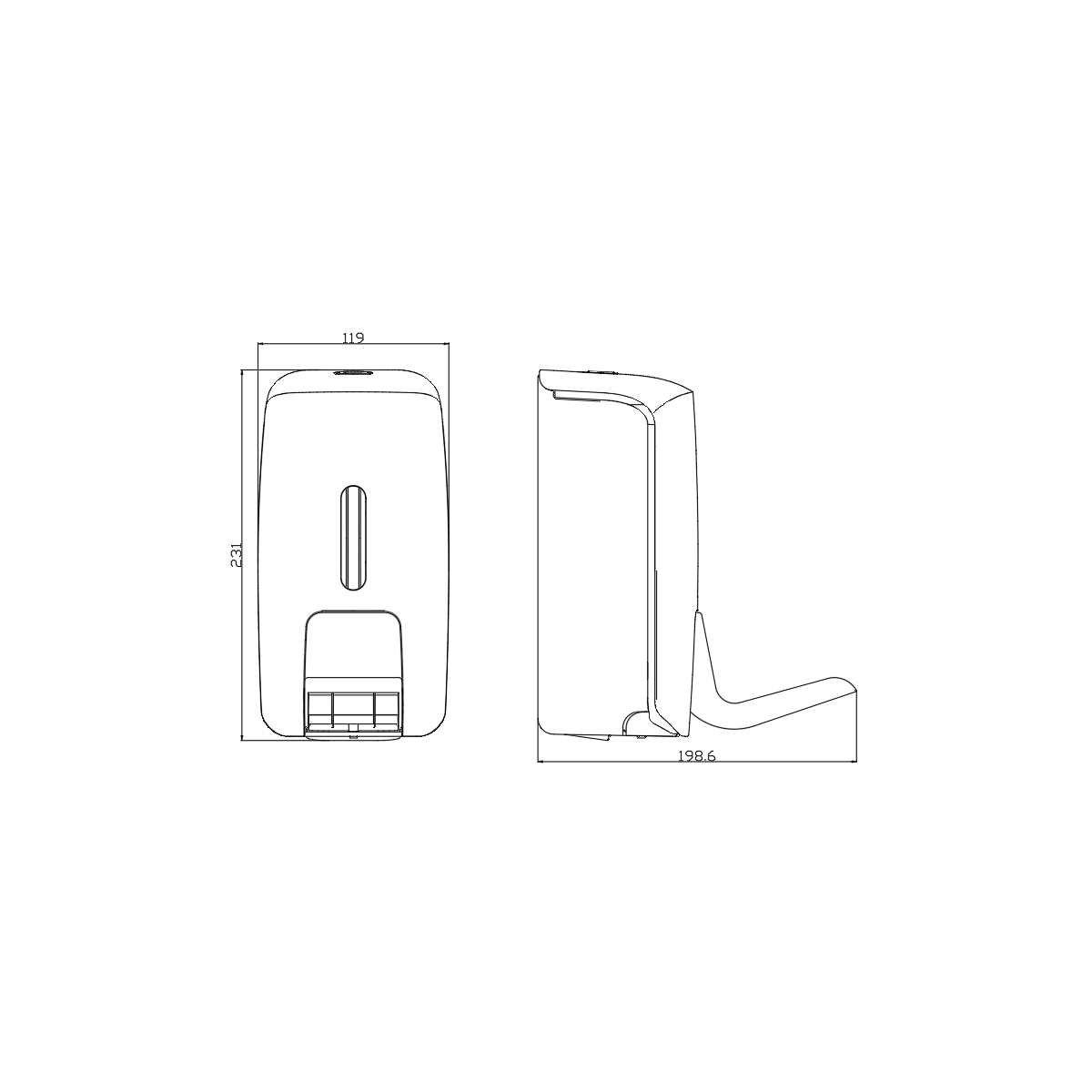 Seifenspender 800ml Manuelle Gel oder flüssige Verwendung mit Cude oder Hand Ideal Professionals und Gesundheit