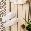 LOT de 100 paires de Chaussons éponge jetables Blancs ouverts