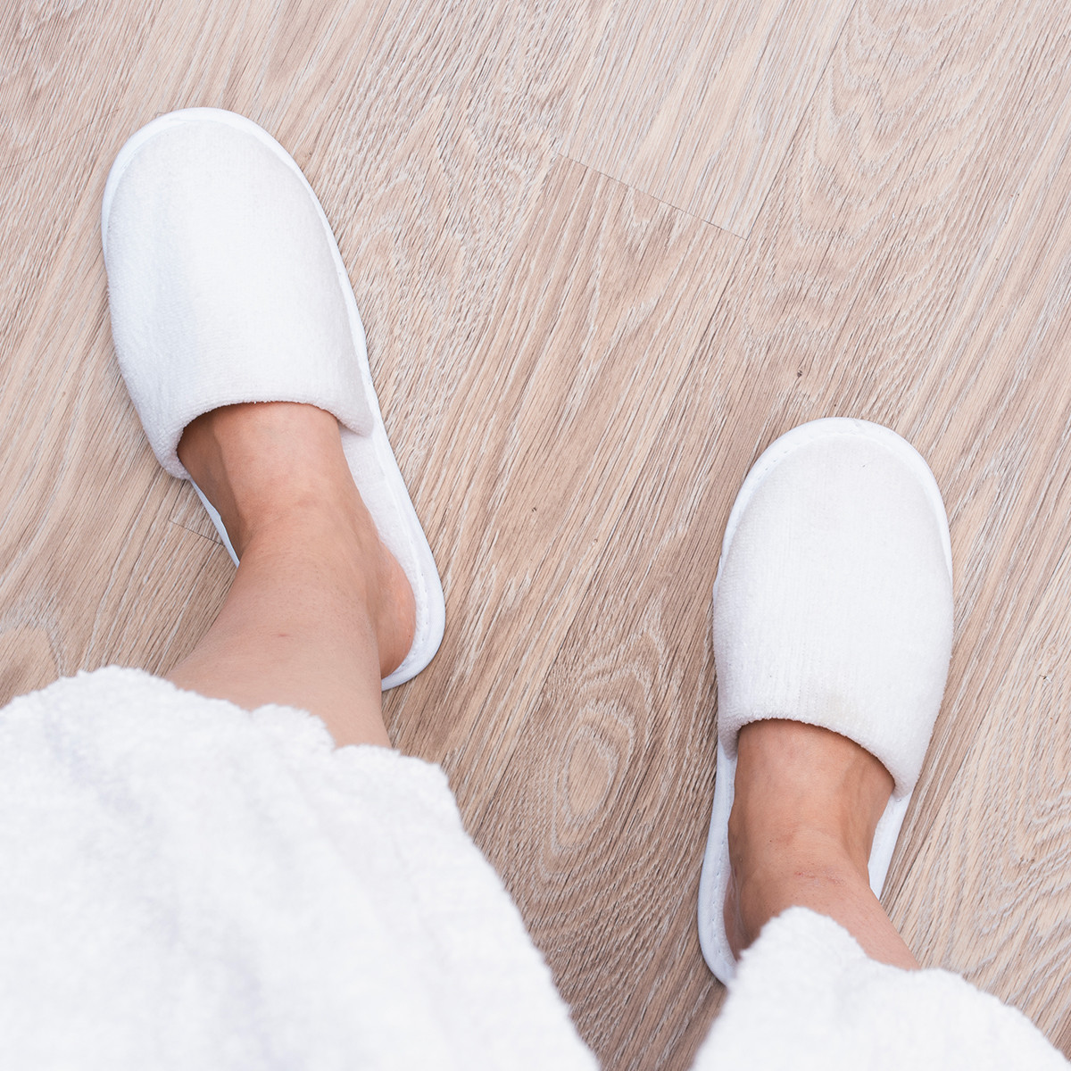 Socken geschlossen Pantoffel Einweg Schwamm Weiß