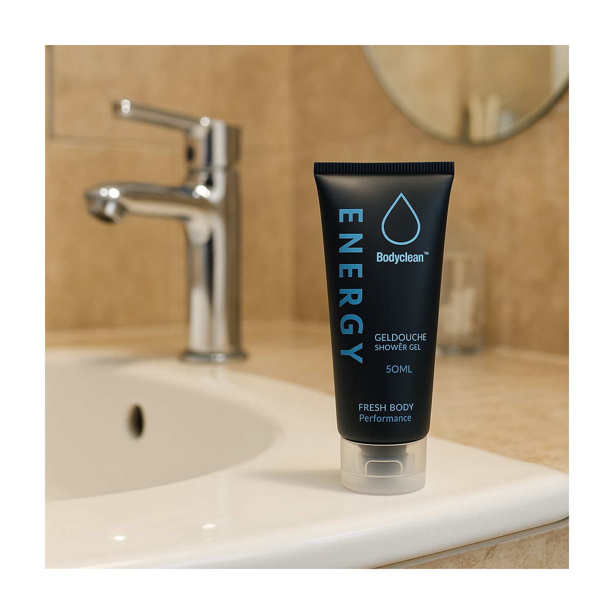Lote de 125 geles Ducha 50ml Cuerpo y Deporte Hair Energy con Aroma Fresh - Fresco Body PerformanceClean