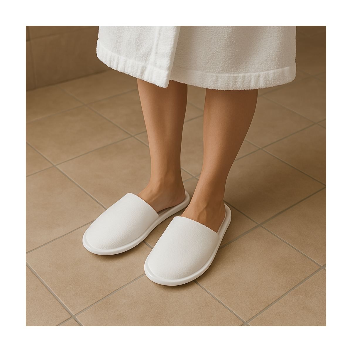Socken geschlossen Pantoffel Einweg Schwamm Weiß