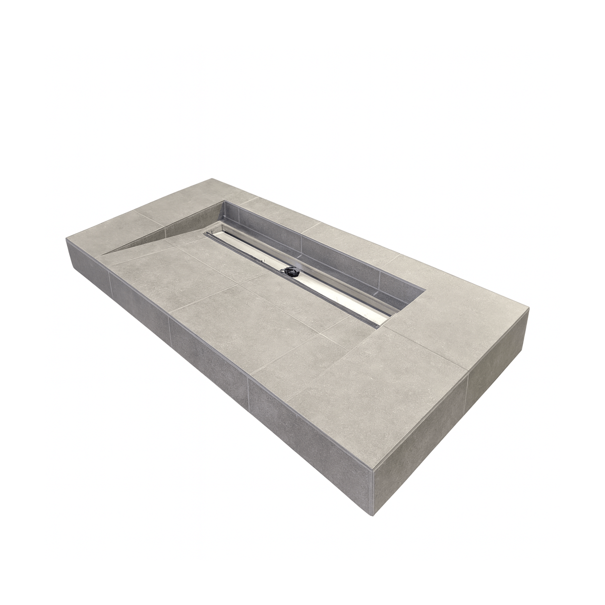 copy of Vasque à encastrer prête à carreler Vitech 1170 × 520 × 110 mm fournis avec siphon et grille pour salle de bains