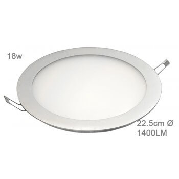 Panneau à LED encastrable rond 18W Blanc chaud 22,5cm 43/60V