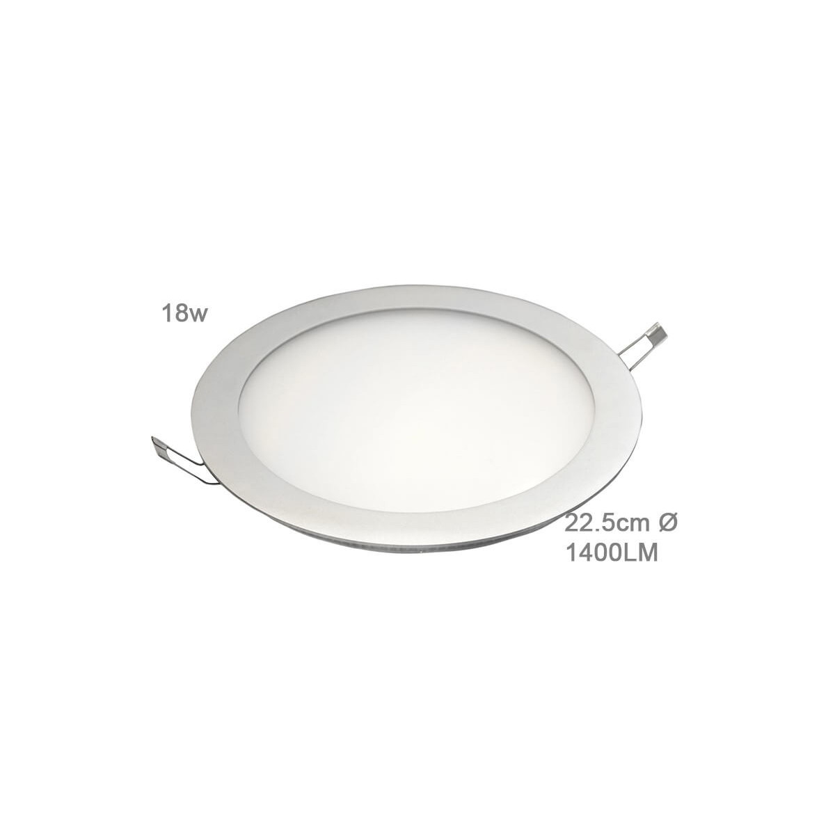 Panneau à LED encastrable rond 18W Blanc chaud 22,5cm 43/60V