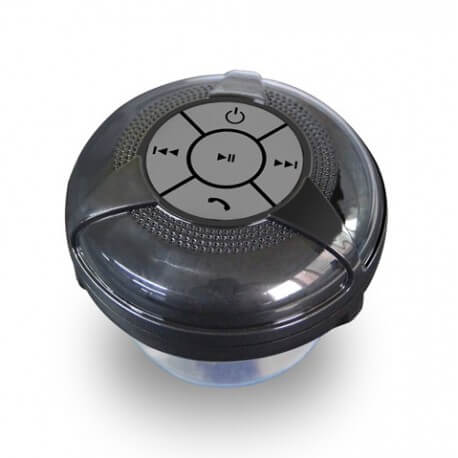 Altavoz Bluetooth de baño negro resistente a la humedad