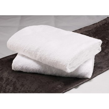 Lot de 10 serviettes de bain 70 x 140 cm blanches 100% coton 500 g/m2