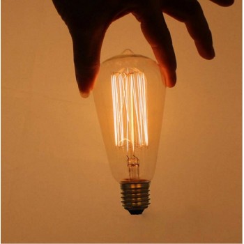 Conjunto de 3 bombillas vintage 40 W E27 con filamentos visibles incandescente estilo Thomas Edison