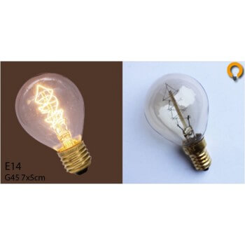 ampoules vintage incandescentes bulb Edison E14 G45 Spirale 25W