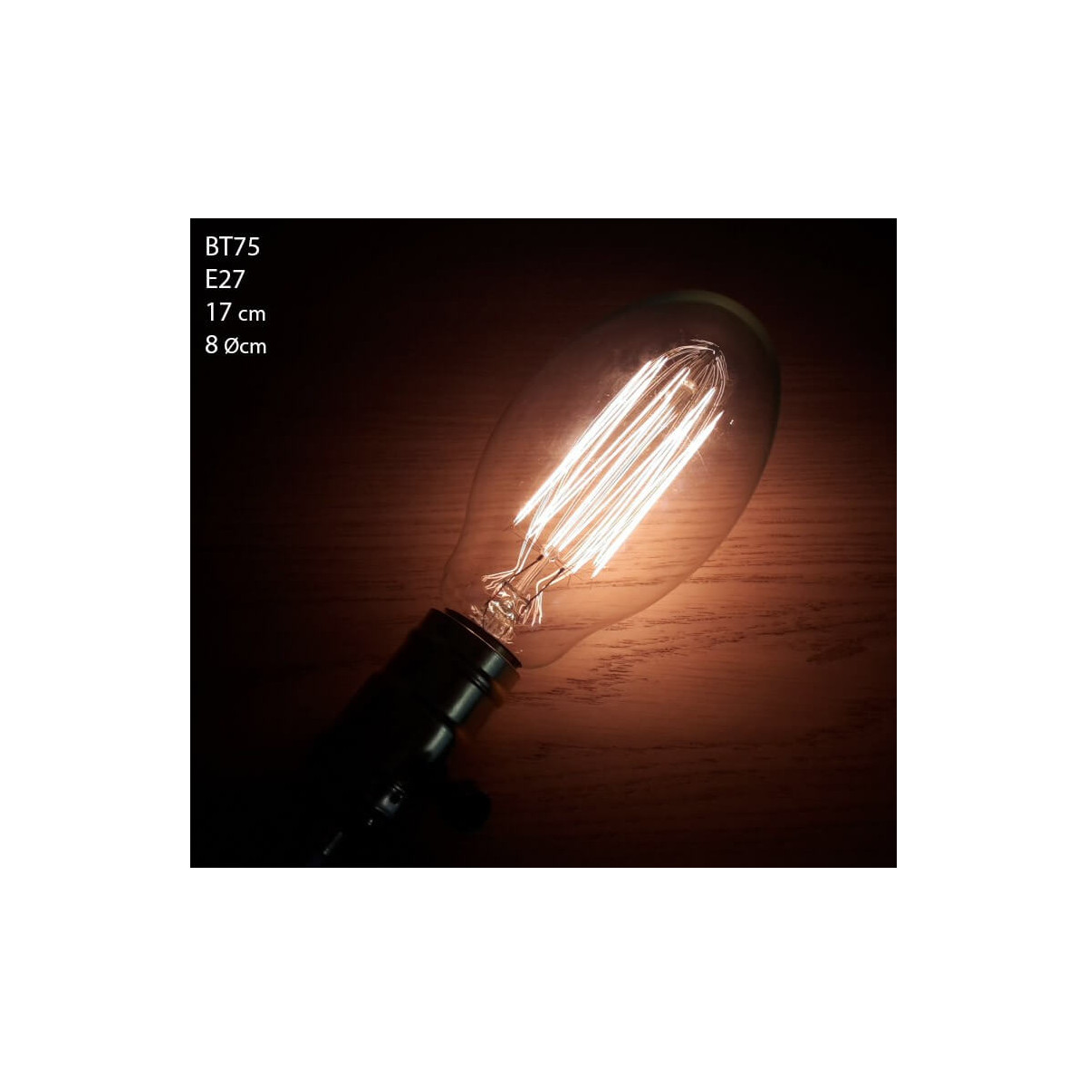 ampoules vintage bulb Edison E27 BT75 à filaments 40W