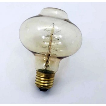 Set of 3 vintage to filament bulb Edison E27 BR85 spiral