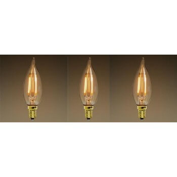 3 bombillas LED vintage E14 bombilla Edison estilo C35