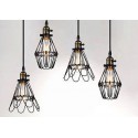 Decke-Käfig Vintage E27 25 cm Gold gewebt Kabel