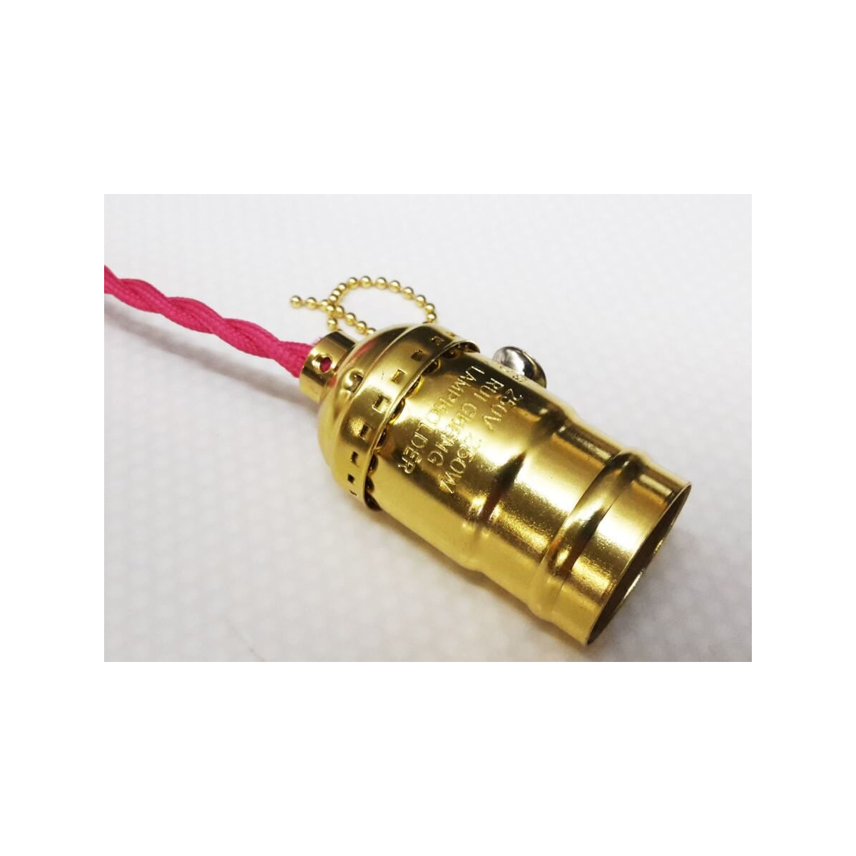 Lot von 3 Steckdosen Typ E27 Jahrgang mit Schalterkette Gold