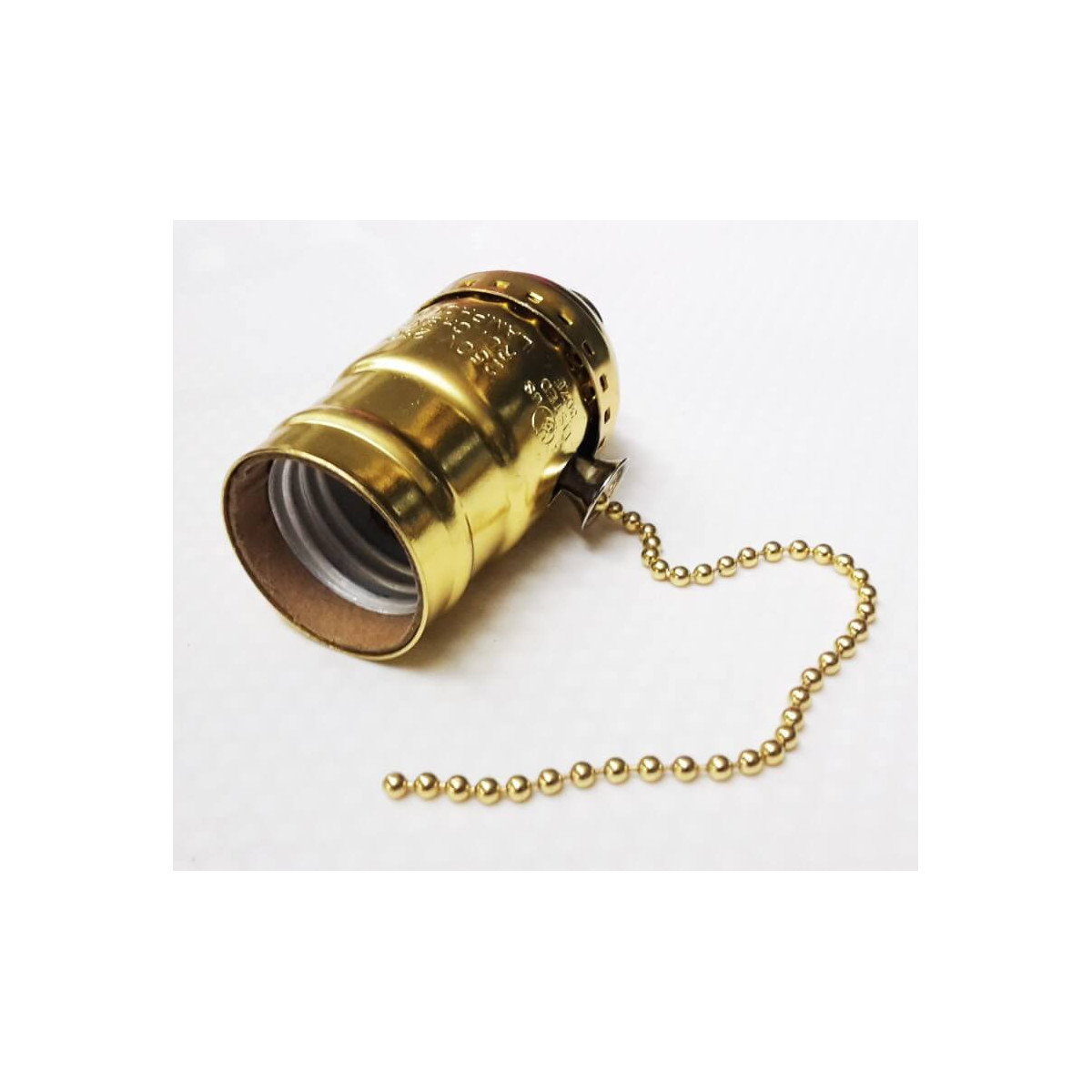 Lot von 3 Steckdosen Typ E27 Jahrgang mit Schalterkette Gold