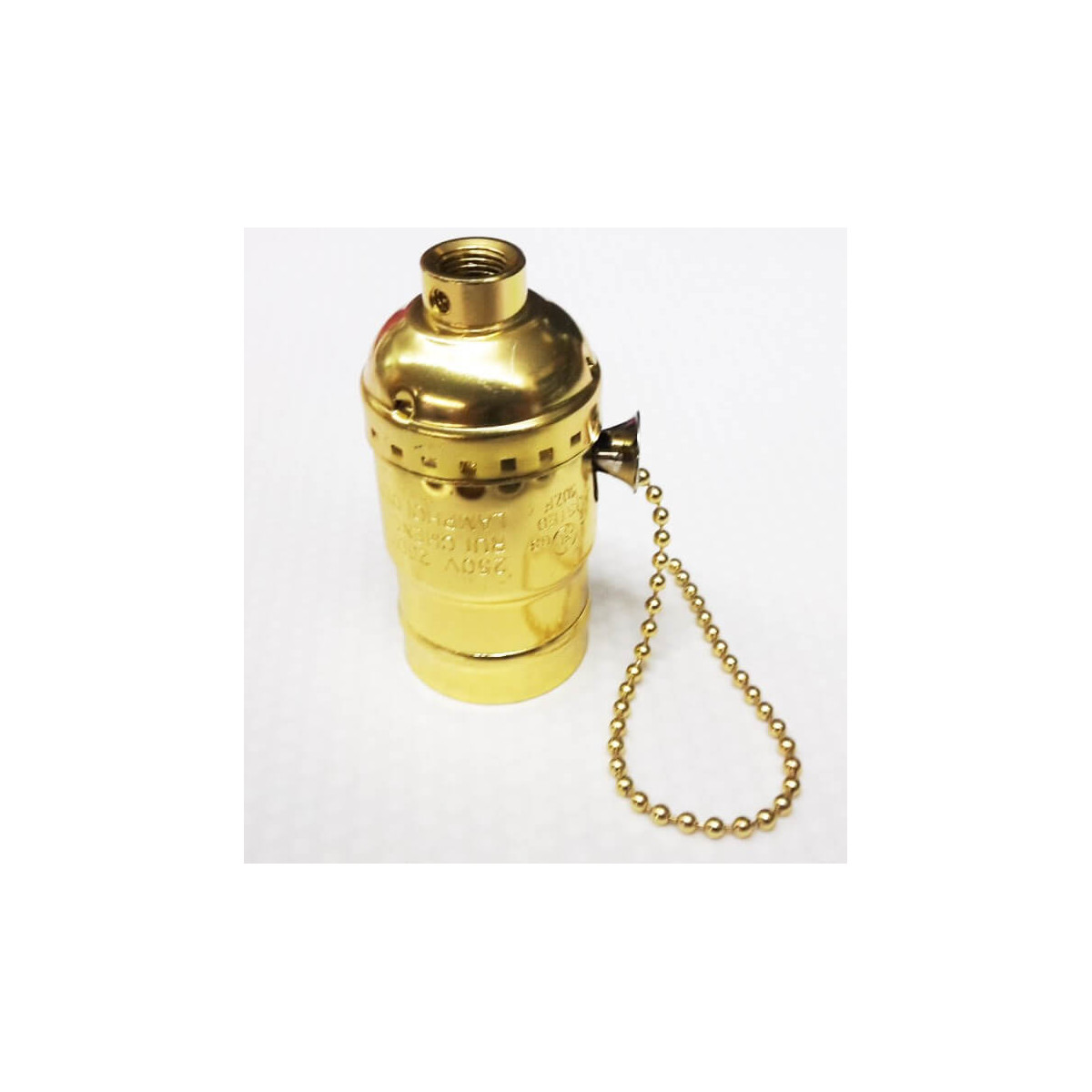 Lot von 3 Steckdosen Typ E27 Jahrgang mit Schalterkette Gold