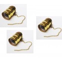 Lot von 3 Steckdosen Typ E27 Jahrgang mit Schalterkette Gold