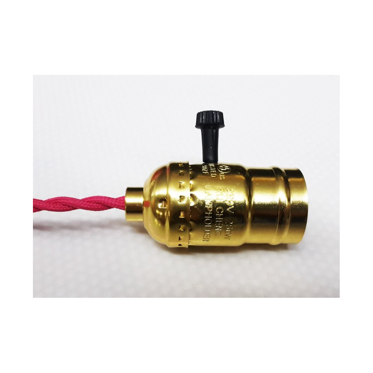 Vintage lote de 3 casquillos E27 oro con interruptor giratorio