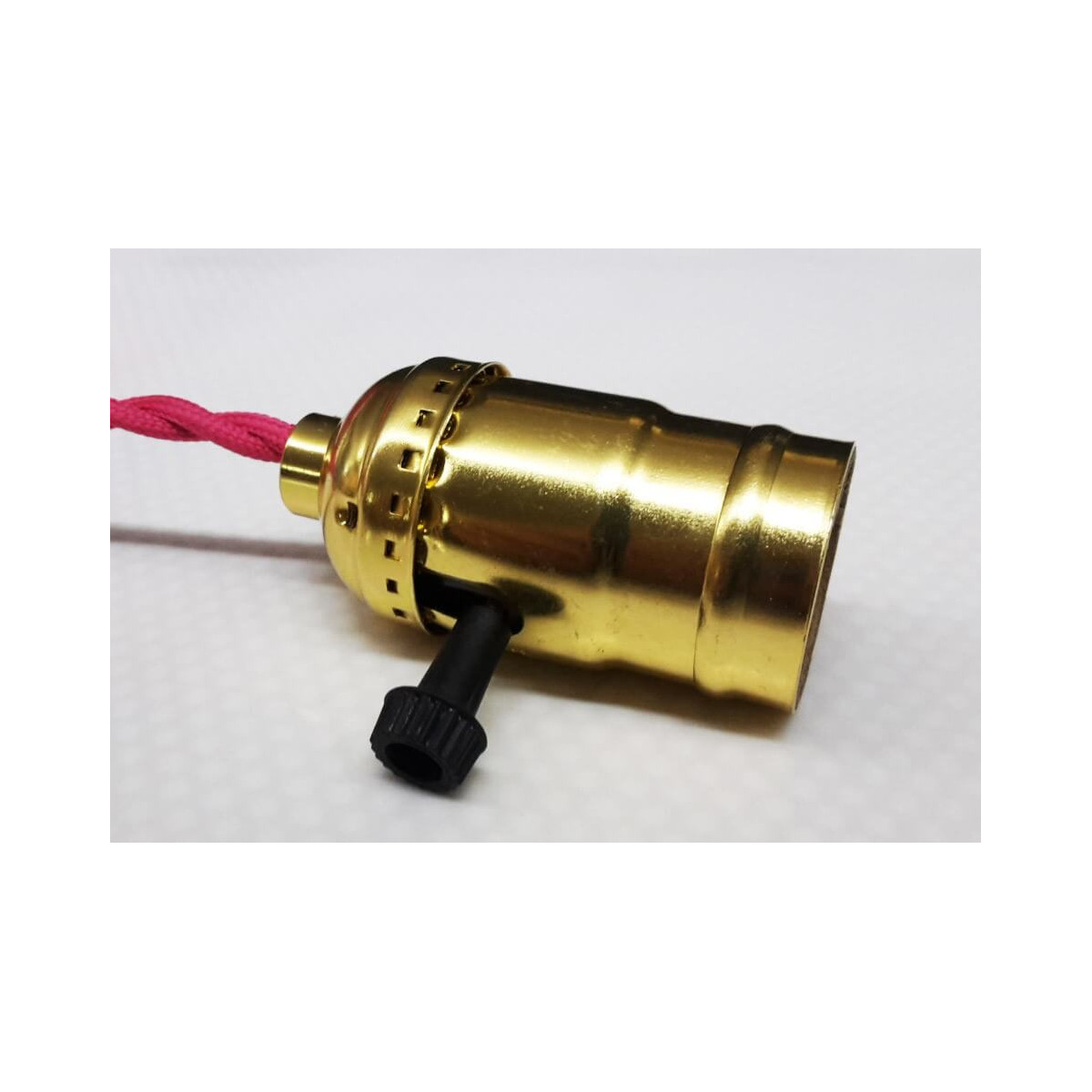 Vintage lote de 3 casquillos E27 oro con interruptor giratorio