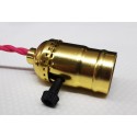 Lot de 3 douilles Gold E27 vintage avec interrupteur rotatif