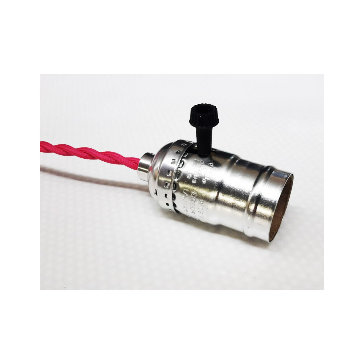 Buchse Chrom Oldtimer Typ E27 mit Drehschalter