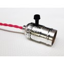 Buchse Chrom Oldtimer Typ E27 mit Drehschalter