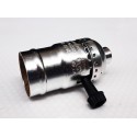 Buchse Chrom Oldtimer Typ E27 mit Drehschalter