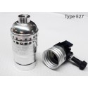 Buchse Chrom Oldtimer Typ E27 mit Drehschalter