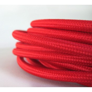 Cable eléctrico, tejido rojo look retro vintage