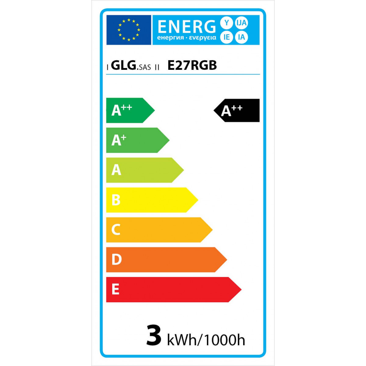 E27 RGB LED-Glühbirne 15 Farben ferngesteuert 3W Energieklasse