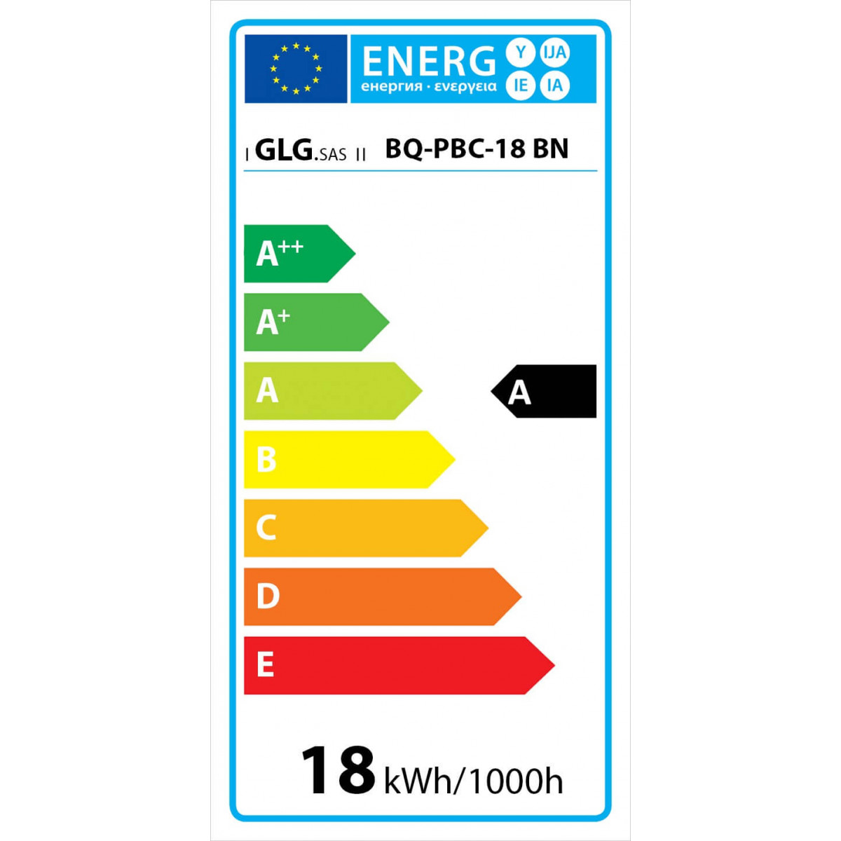 Panneau à LED rond encastrable 18w Blanc Neutre 22,5 cm classe énergétique