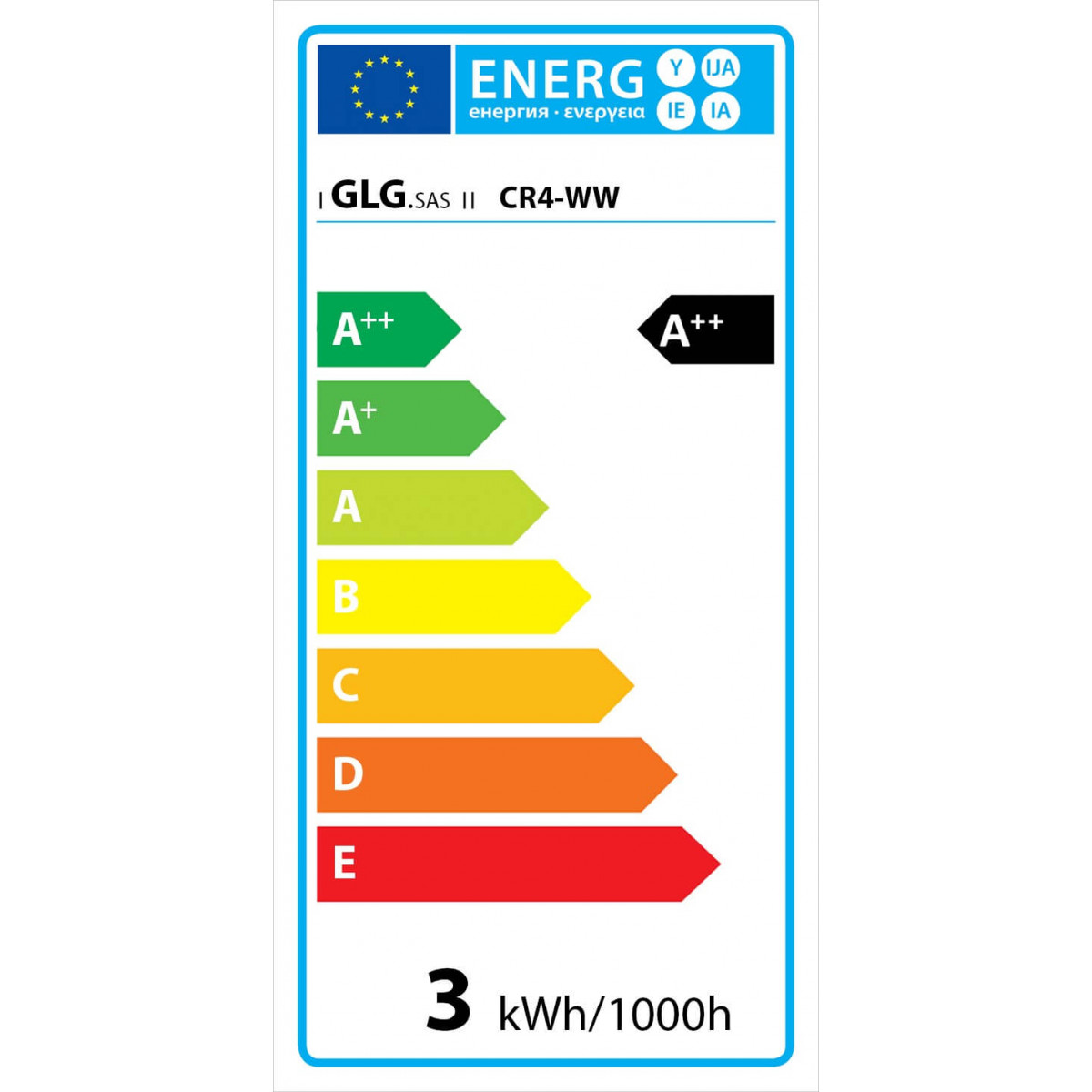 3W warmweißer LED-Tauchstrahler, Energieklasse