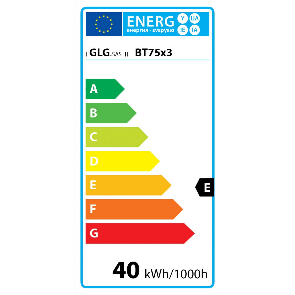 Set mit 3 Vintage-Edison-Glühbirnen E27 BT75-Glühlampen, 40 W, Energieklasse