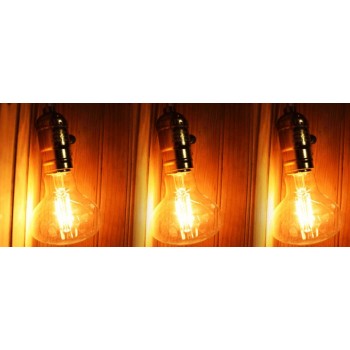 Pack x 3 ampoules vintage à LED E27 4w style Edison R80