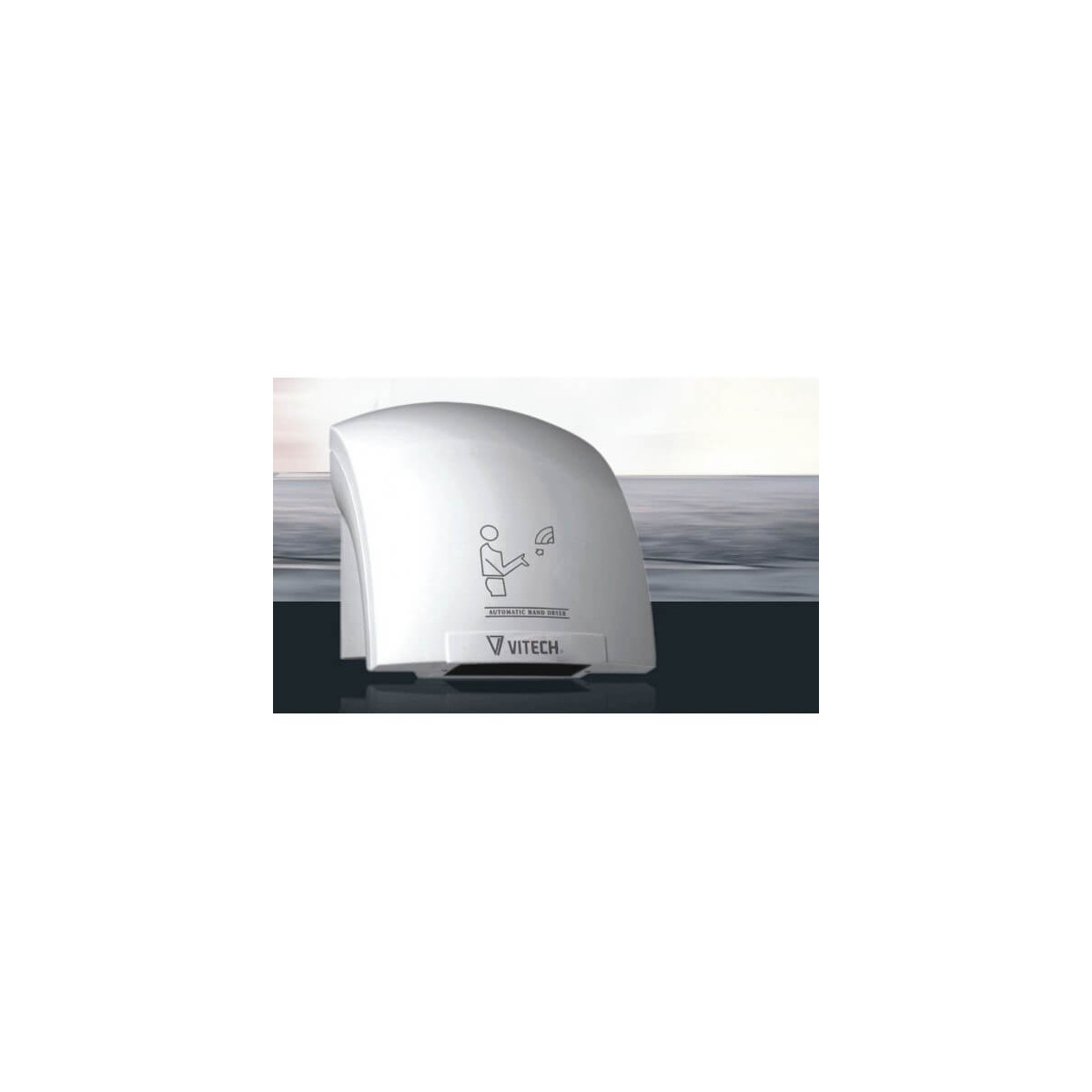 Secamanos Vitech diseño redondeado en ABS blanco