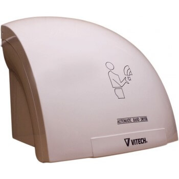 Vitech Händetrockner mit abgerundetem Design aus weißem ABS