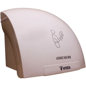 Sèche mains Vitech design arrondi en ABS blanc