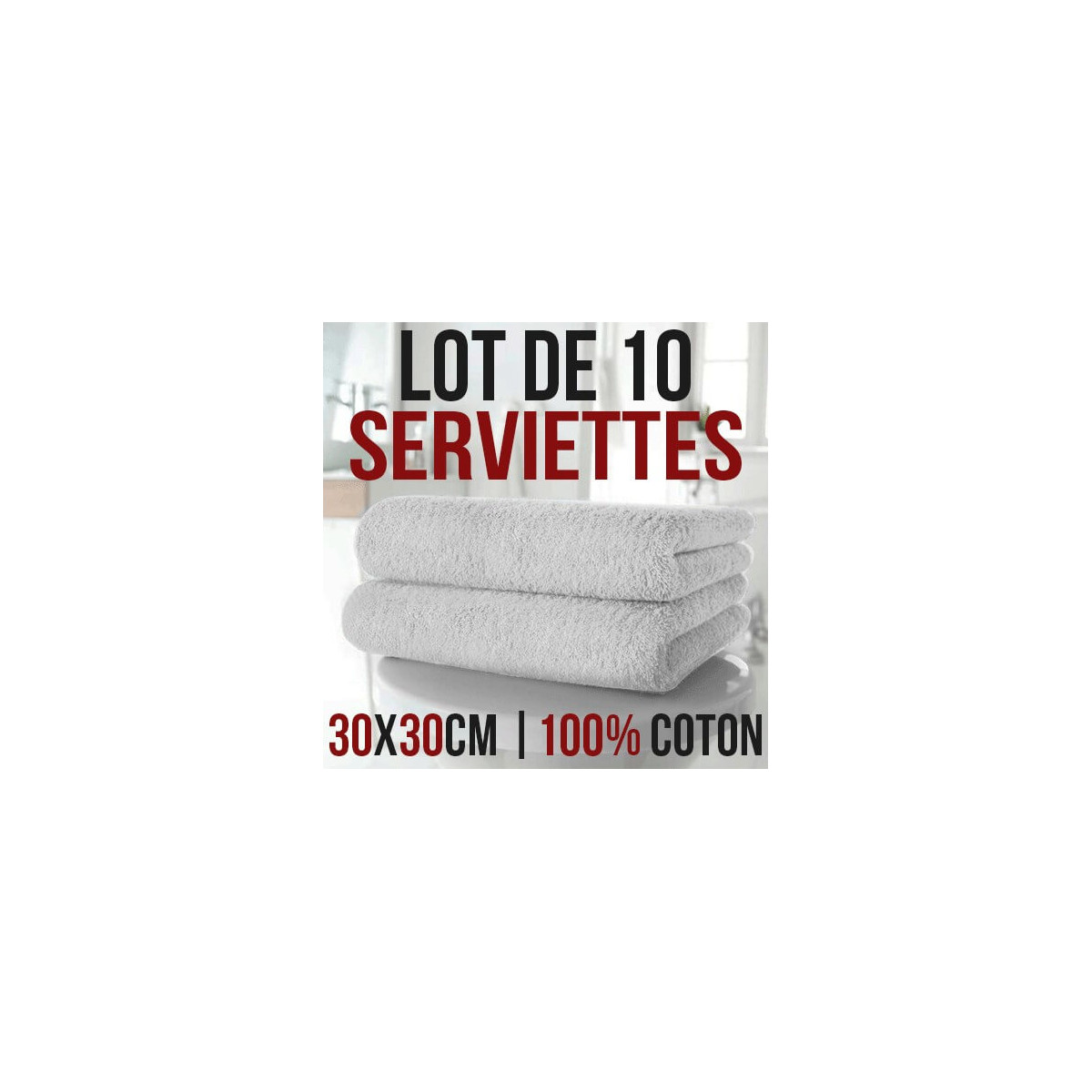 Juego de 10 toallas de mano 30 x 30 cm 100% algodón 420g/m2