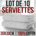 Set mit 10 Handtüchern, 30 x 30 cm, 100 % Baumwolle, 420 g/m²