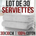 Lot de 30 serviettes pour les mains 30 x 30 cm 100 % coton