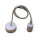 Flushmount design gray silicone and socket E27 + woven cable grey