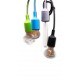 Flushmount design grau Silikon und Sockel E27 + geflochtene Kabel Grau