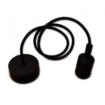 Lámpara de techo de silicona de diseño con cable trenzado negro