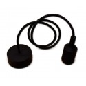 Plafonnier design en silicone avec câble tissé noir 