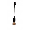 Plafonnier design en silicone avec câble tissé noir 