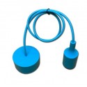 Plafonnier design en silicone et fil tissé bleu