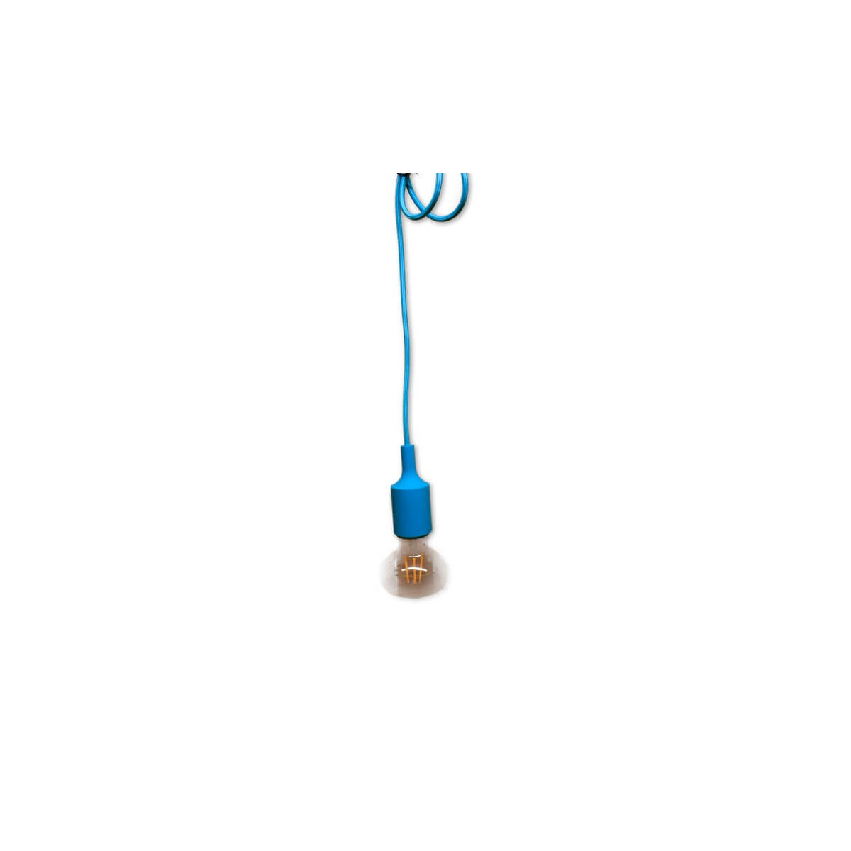 Plafonnier design en silicone et fil tissé bleu