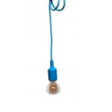 Plafonnier design en silicone et fil tissé bleu