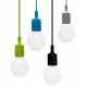 Design ceiling light silicone with black woven cable