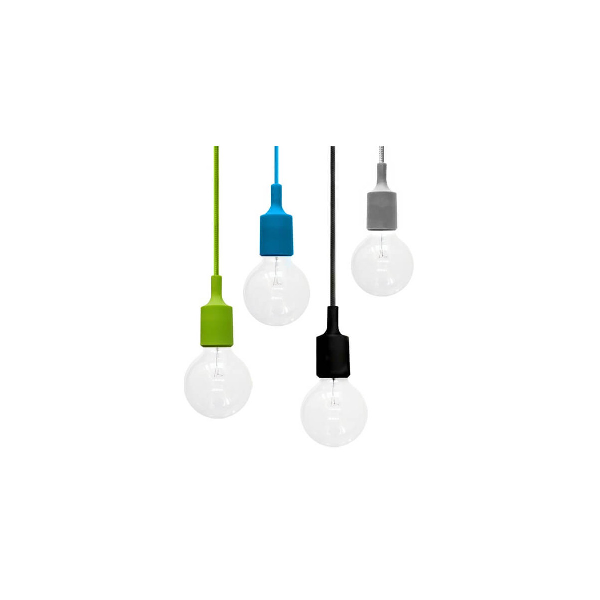 Plafonnier design en silicone avec câble tissé 